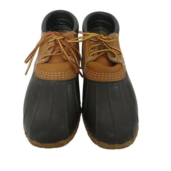 LL Bean Blue Brown Unlined Waterproof Gumshoe Sole Duck Boots Womens 10 Narrow - Picture 6 of 13
